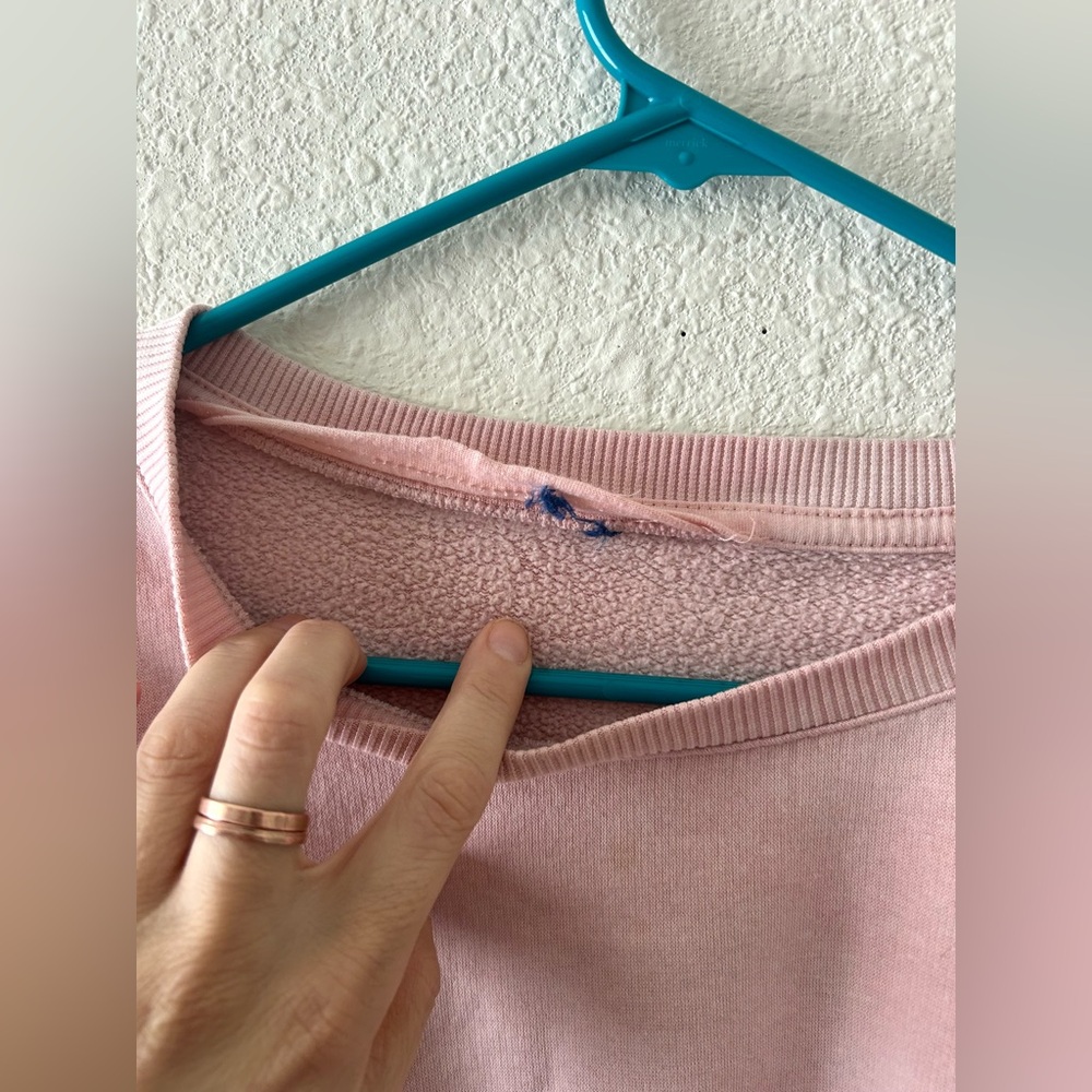 Blush Pink Oversized Crewneck Sweatshirt XL Fair Condition Lounge - Picture 5 of 16
